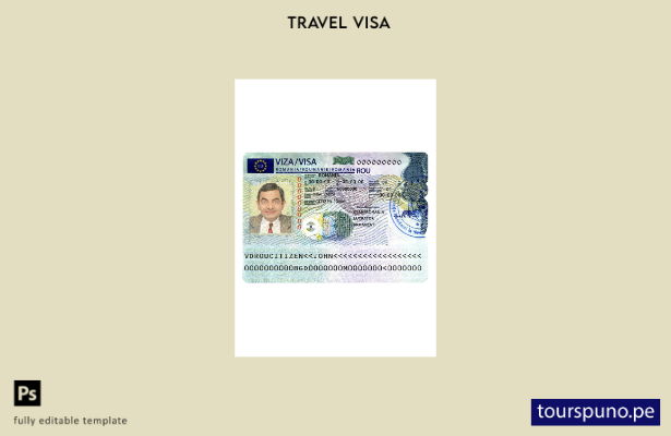 Listo para imprimir la plantilla de visa Schengen de Rumania